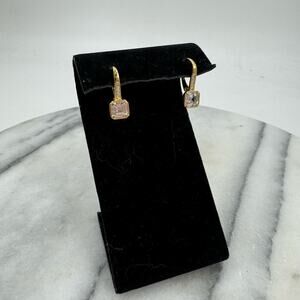 Gold plated over sterling silver cubic zirconia, huggy earrings